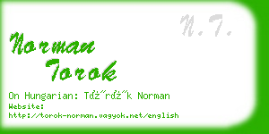 norman torok business card